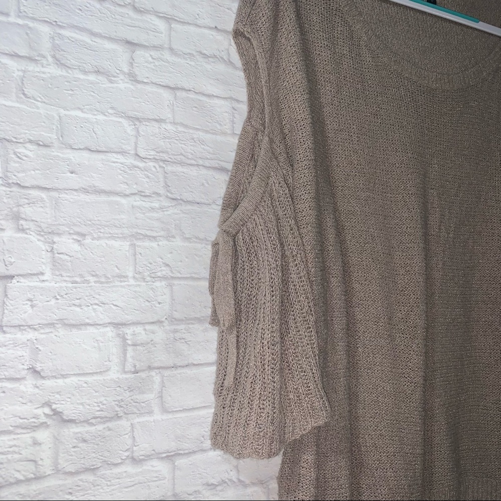 Beige Express Open Shoulder Sweater Sz. Large - Picture 3 of 4